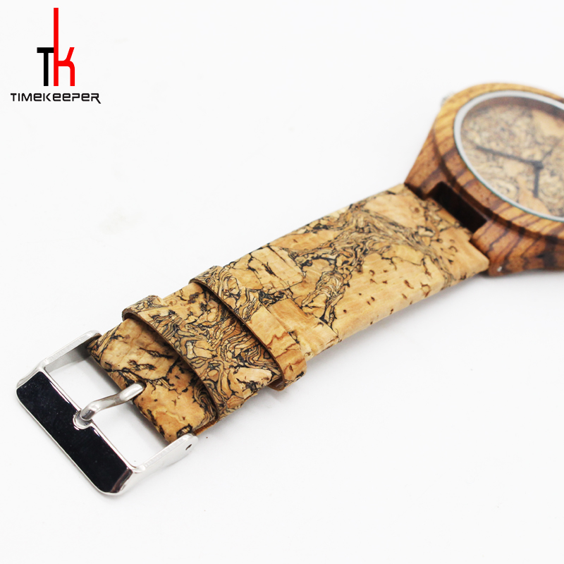 Personalized Men'S Wood Grain Watches , Mens Watch Brown Leather Band