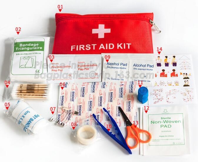 Red pu leather waterproof mini eva first aid kit case,first aid box plastic case carrying case,Medical Multi-functional