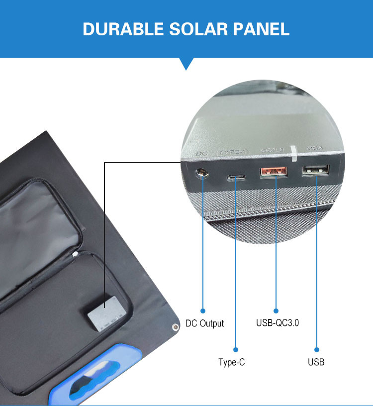 Hot Selling Waterproof Portable Mono 100W Flexible Foldable Solar Panel