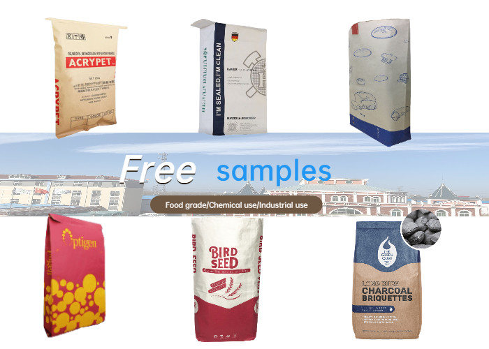 25kg 20kg Paper Sack Custom Logo Pasted Kraft Paper Packaging Bag