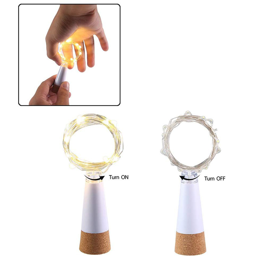 USB Rechargeable Powered LED Wine Bottle Fairy Lights Wedding Garden Decorative String Light Outdoor Lighting Garland Pa