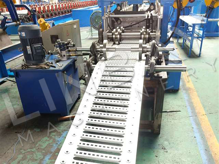 Galvanized Steel Punch Press Automatic Cable Ladder Tray Roll Forming Production Line