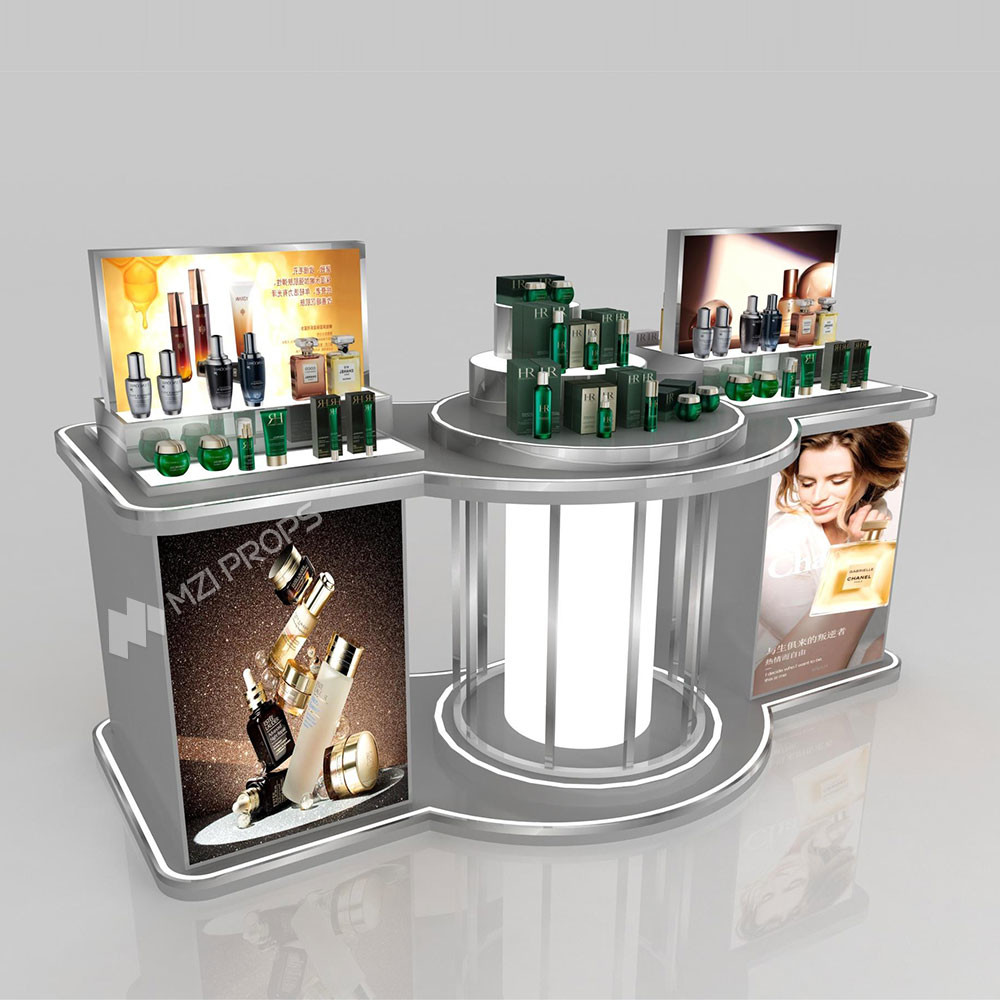 GDR06-CMM07 Retail Display Stand with 80mm Double-Sided Soft Film Light Box and LED Strips for Luxury Retail