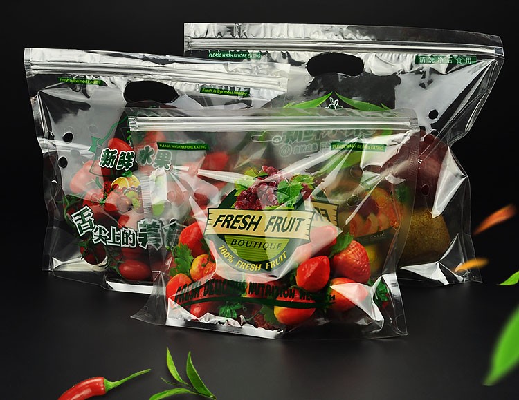 High Criteria Perforated Plastic Bags For Vegetables With Hole Bottom Gusset