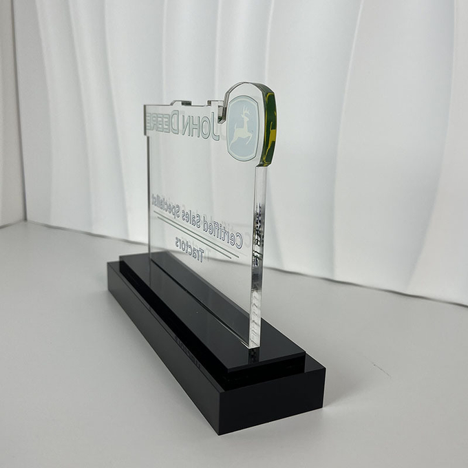 Custom Shape Acrylic Award Trophy PMMA Plaque with UV printing For Business Recognition or Anniversary Celebration