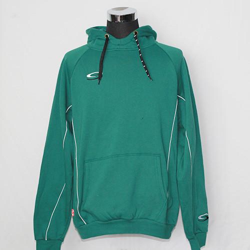 Green Hooded Sweatshirt Jacket 65% Polyester 35% Cotton Brand Logo On The Left