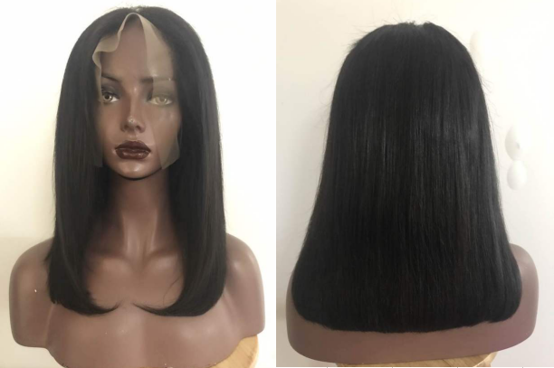 10" Double Drawn Curly Hair , Medium Brown Full Lace Human Hair Wigs