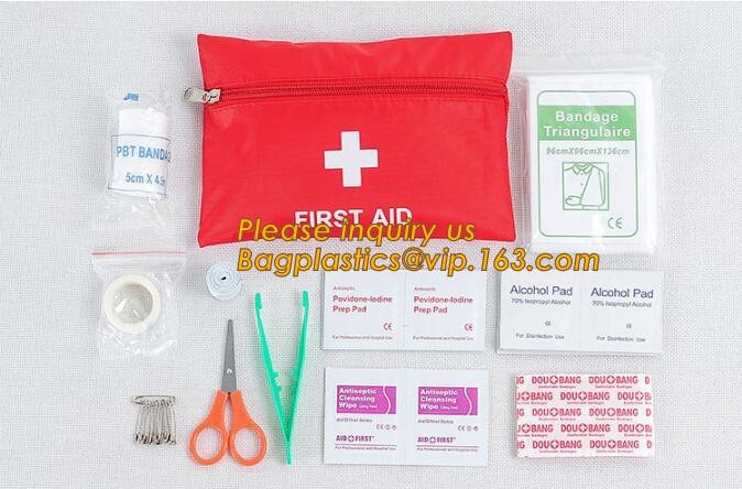 Red pu leather waterproof mini eva first aid kit case,first aid box plastic case carrying case,Medical Multi-functional