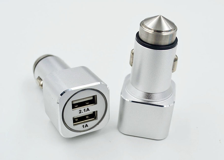 DC5V 2.4A Car Charger Adapter With Dual Port 12-24V Input CE FCC Approved