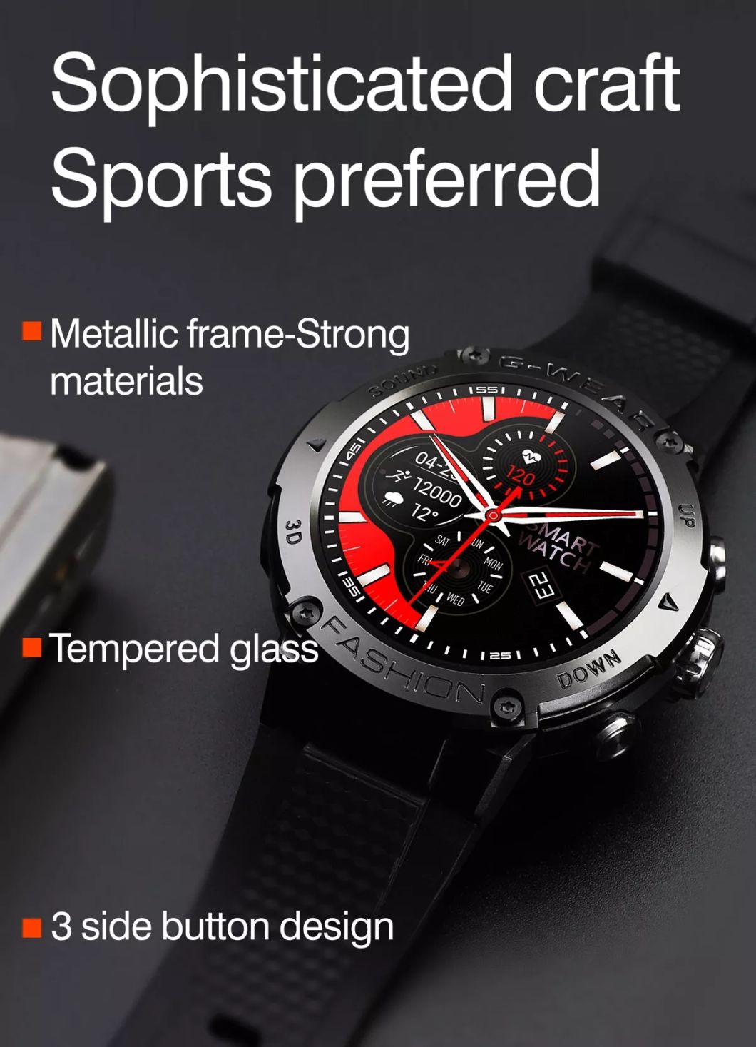 Mutiple Functon Heart Rate Blood Pressure Blood Oxgen Tracking for Men Women K28 Sports Smartwatch