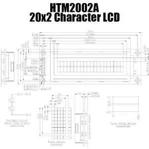 20x2 MCU Character LCD Module Practical With Green Backlight HTM2002A