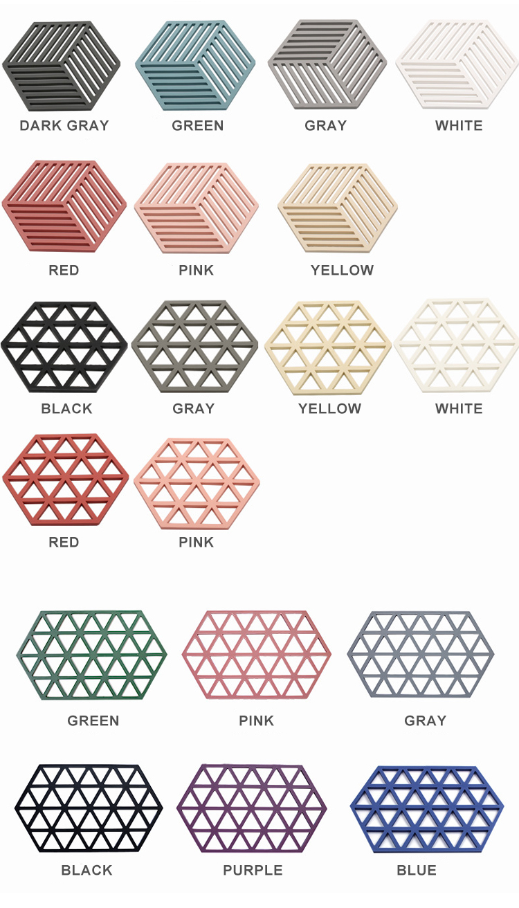Cheap Custom Colorful Irregular Silicone Table Heat Resistant Mat Cup Placemat Pads