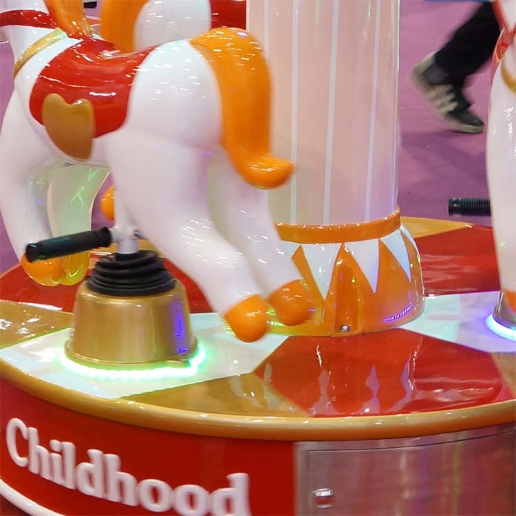 3 Players Carousel Kids Arcade Machine Happy Childhood Mini Carousel Horse