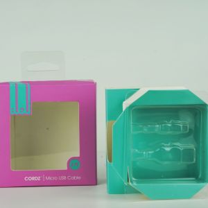 custom cardboard boxes data line charging usb cable boxes with hook