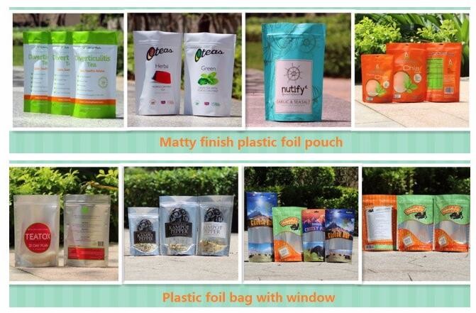 Custom large aluminum foil k pouch packaging mylar foil bags with die-cut handle