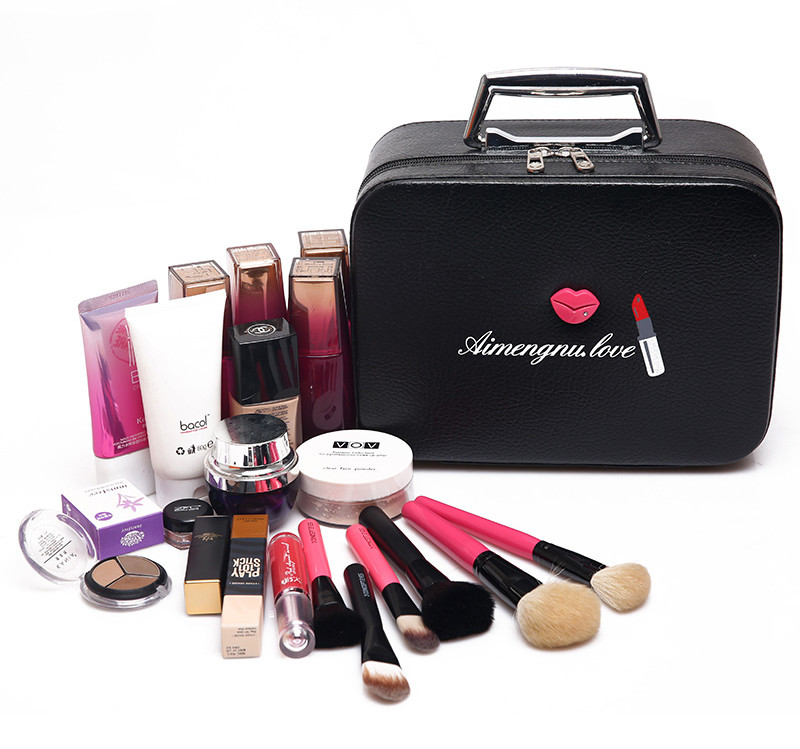 Travel Portable Makeup Bag Stylish Pu Cosmetic Bag
