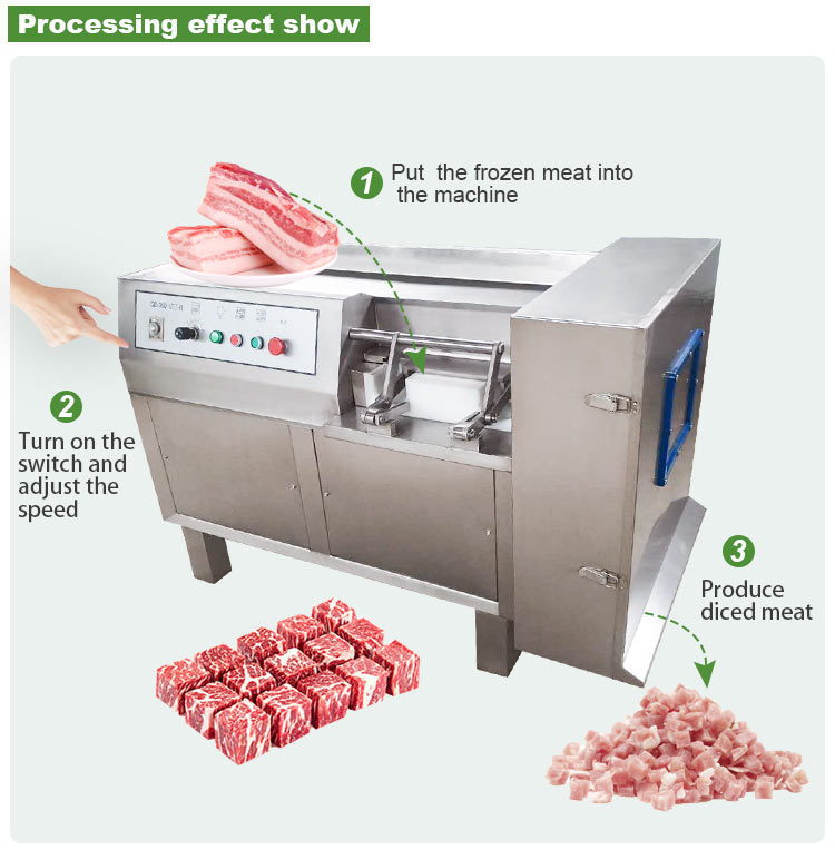 Multifunctional Commercial Diced Chicken Meats Cube Cut Cutter Frozen Meat Cubes Block Dicer Dicing Machine For Wholesales