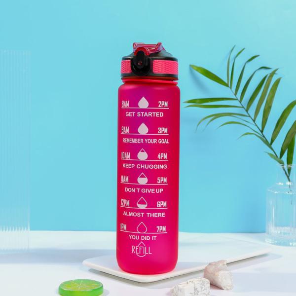 Leakproof BPA Free Personalized Motivational Drinking Water Bottle With Hourly