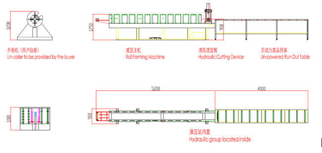 Top Hat Purlin Roof Truss Forming Machine With Embossing / Stiffener