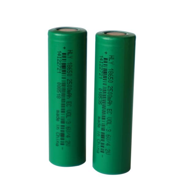 3.6V 2500mah Li Ion 18650 Battery Pack Cylindrical Cells 500 Times Long Cycle