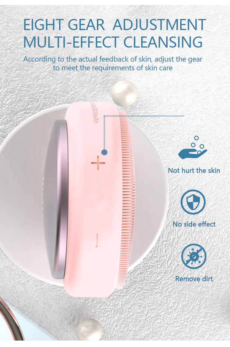 Blackhead Removing DC3.7V 350mA Silicone Face Cleansing Brush
