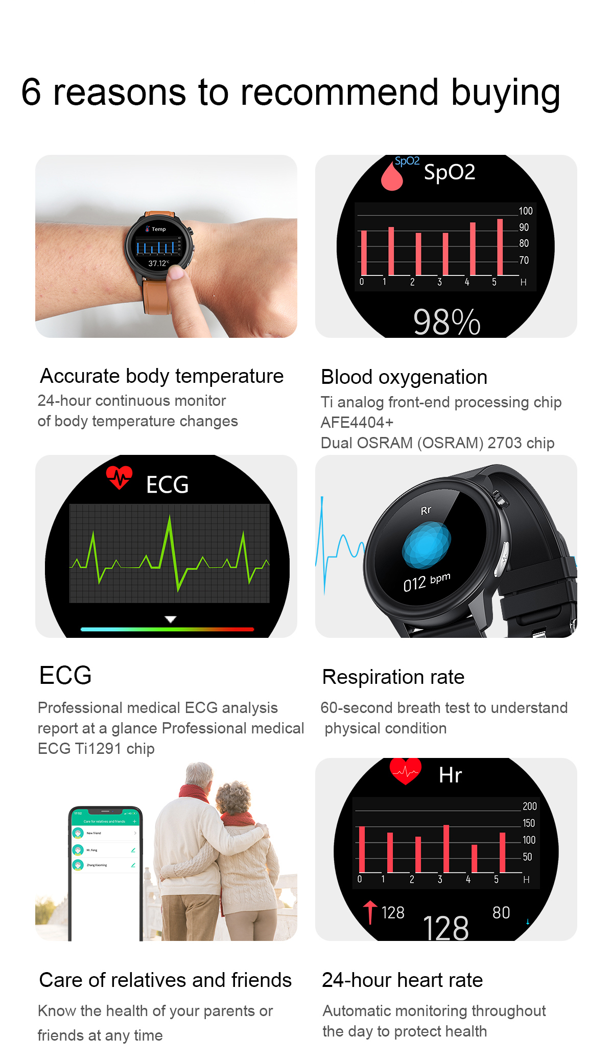 240X240 Sport Touchscreen Smartwatch 200mAh Blood Pressure Monitor Bands