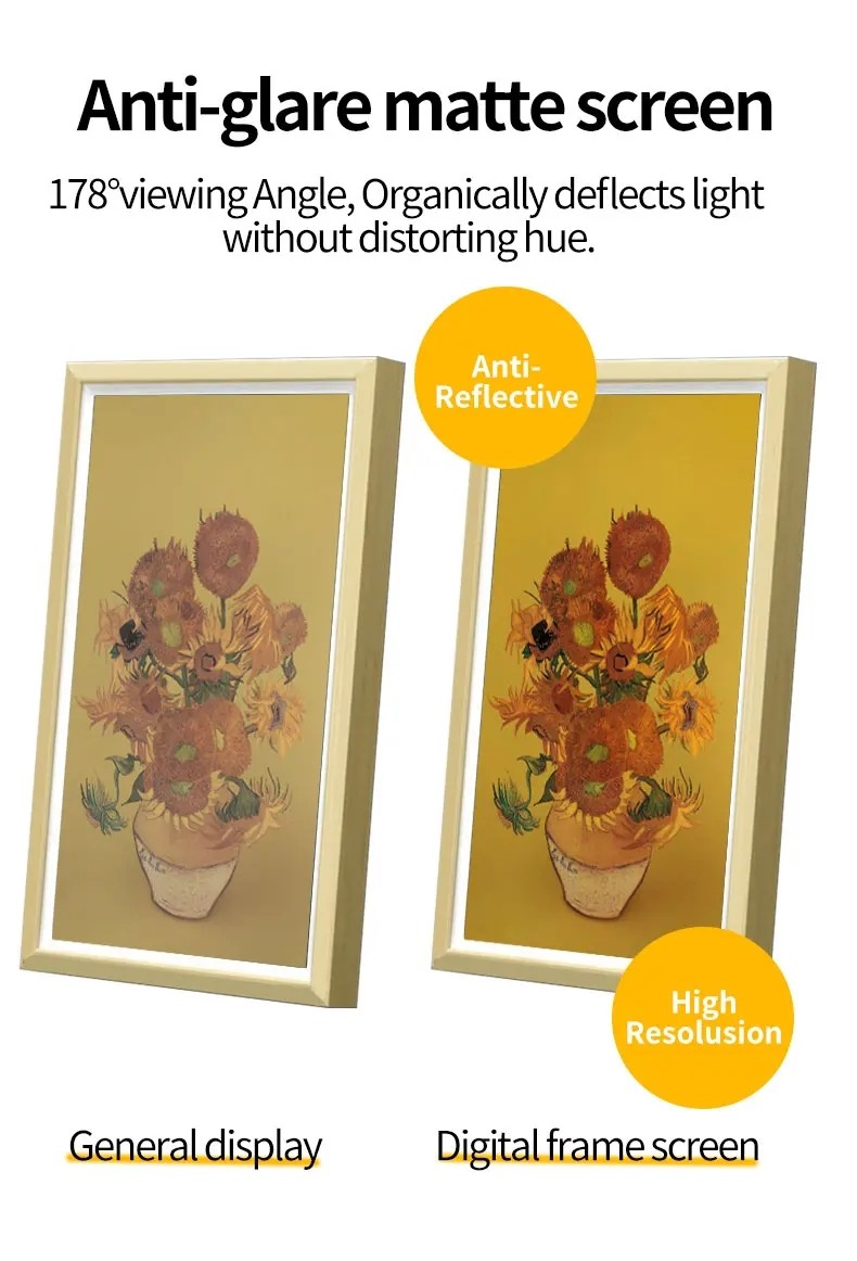 2K FHD Display Digital Painting Photo Frame For Home Wall Mount
