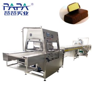 Wafer Chocolate Enrobing Machine With Cooling Tunnel Chocolate Enrobing Line