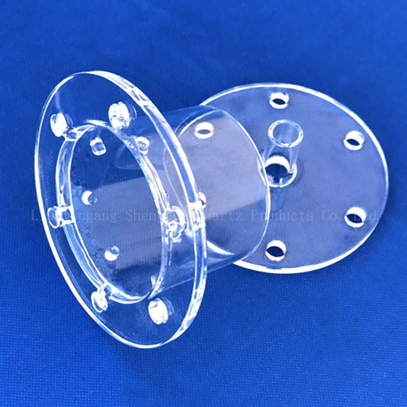 Morse 6.5 Transparent Sio2 Quartz Tube Flange High temperature resistance quartz reactor