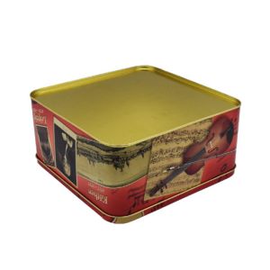Rectangular Shape Candle Cake Cookies Tin Box Moisture Poof