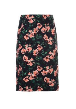 Polyester Flower Print Ladies Fashion Skirts Knee Length Skirts In Spring /