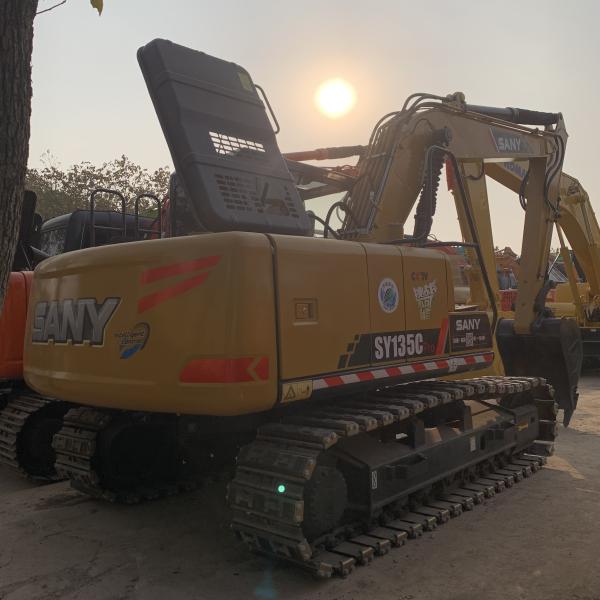13000KG Second Hand Used SANY SY135C Crawler Excavator Digger With Low Working