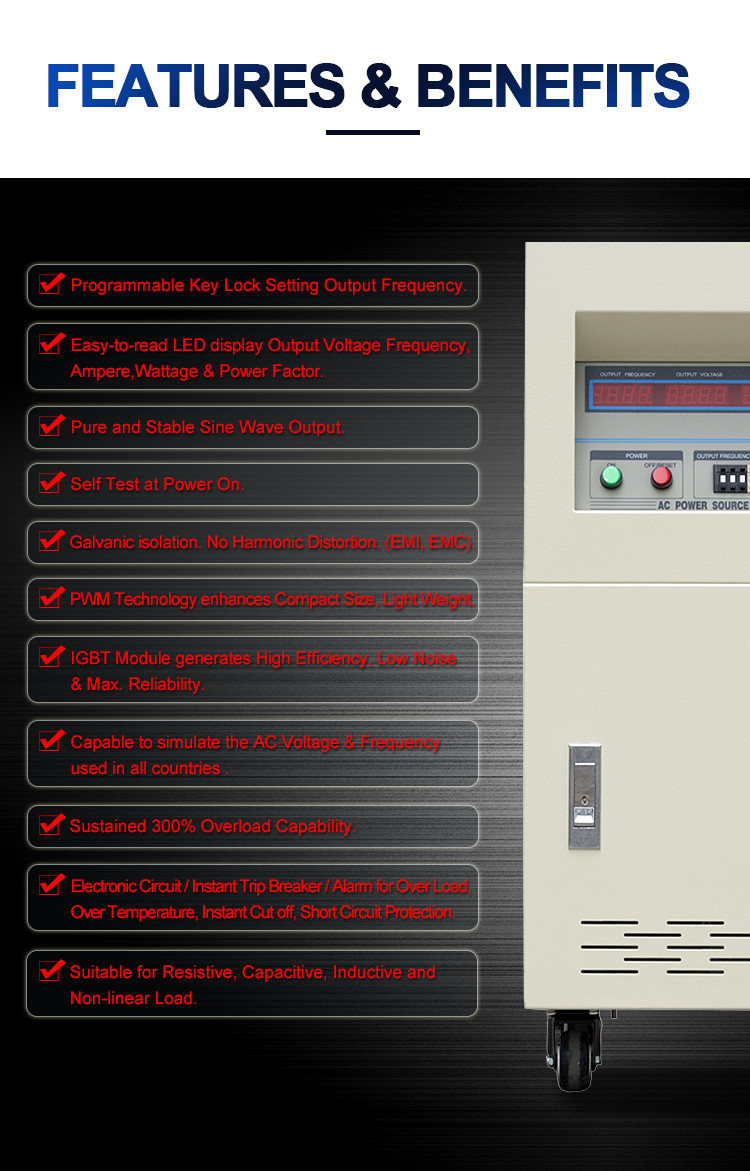 BP 3 Phase Input Ac Frequency Converter 3 Phase Custom Output 50Hz 60Hz 400Hz