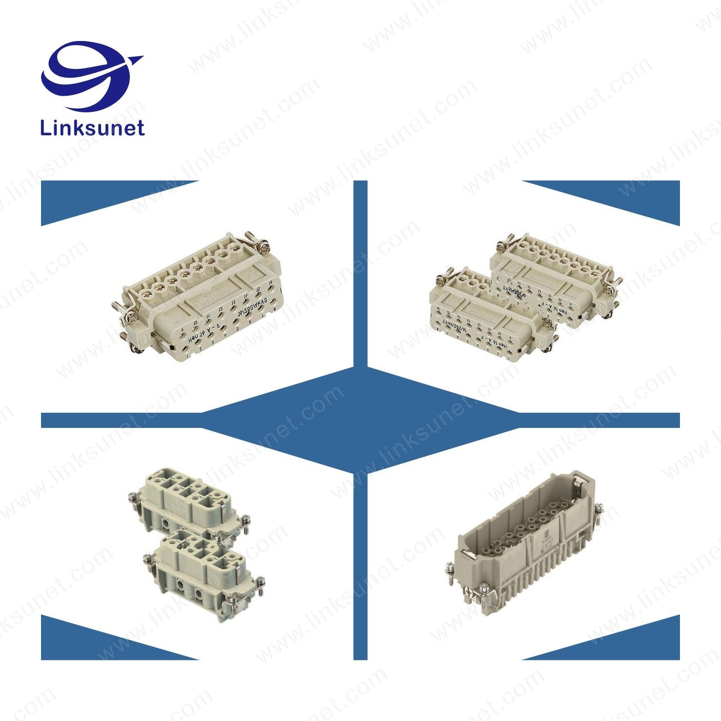 40A Harting Modular heavy duty 2pin female Gray Copper Alloy Connectors Industrial Wire Harness