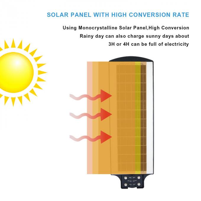 120w High Power LED Solar Street Light All In One 6500K Smd 2835 Streetlight LiFePO4 20Ah Battery 4