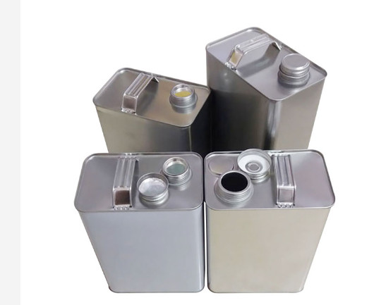 Square Empty Engine Oil Tin Can 4L Petrol With Metal Cap