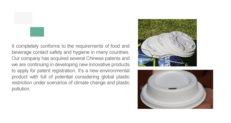 GB/3561-89 Compostable Sugarcane Bagasse Coffee Cups With Lids