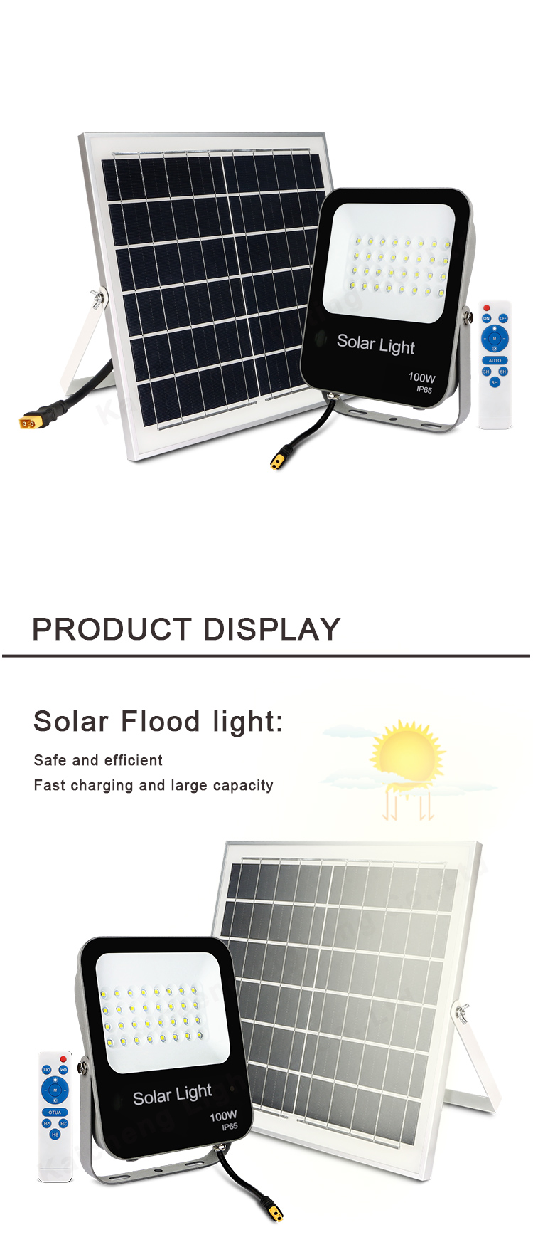 150 Watt LED Solar Outdoor Flood Lights Dusk To Dawn Security Pir Sensor Motion