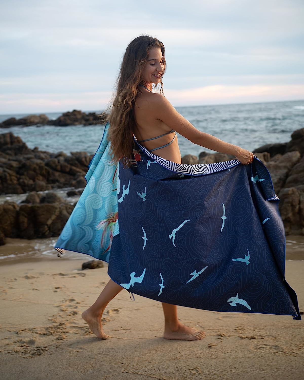 Bulk Custom Screen Printed Logo Beach Towel Opp Bag Packaging