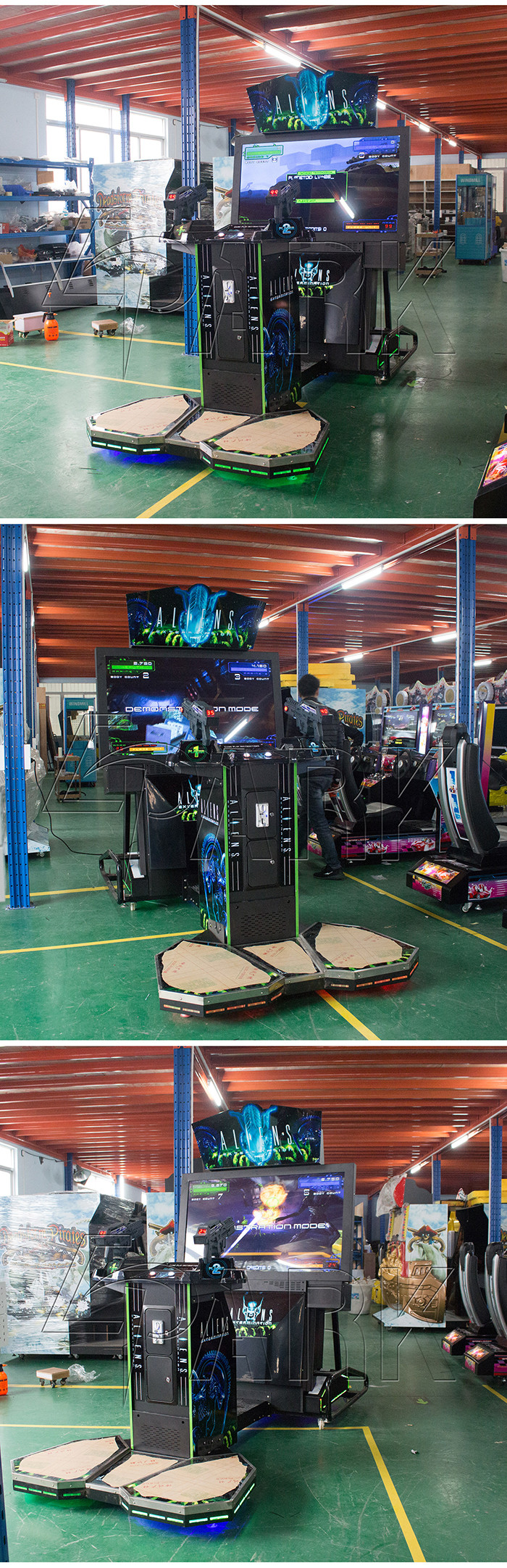 2 Players Alien Theme Shooter Arcade Machines With 42 Inch Screen