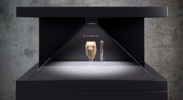 Large 360XXL 3D Holographic Pyramid Display , Dreamoc XXL For Airports or Theaters
