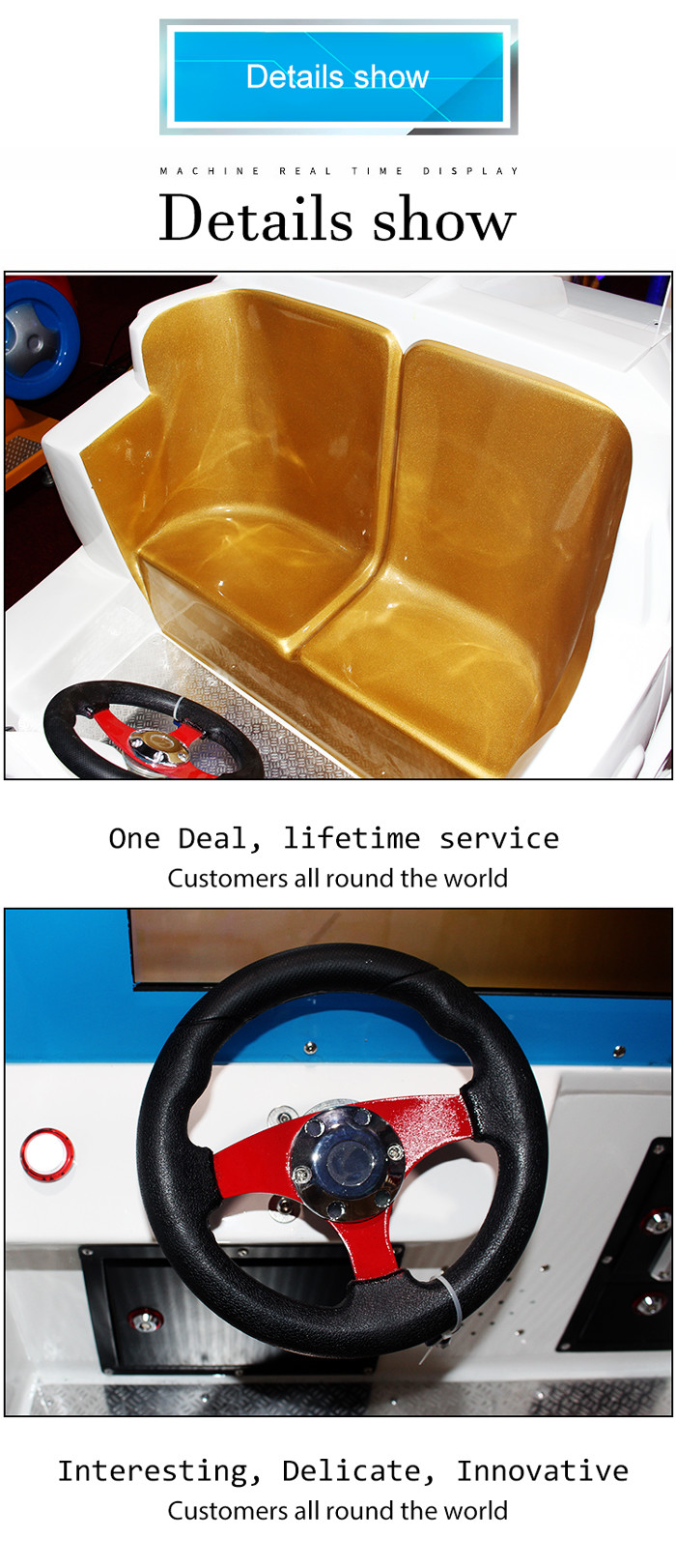 Fiberglass Kiddy Ride Machine Coin Operated With Video Games Stationary Platform
