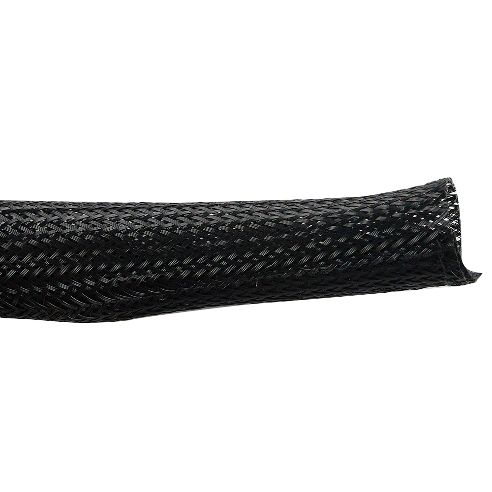 Black Self Closing Wrap PET Braided Sleeve Split Wrap Braided Wire Cable Sleeve