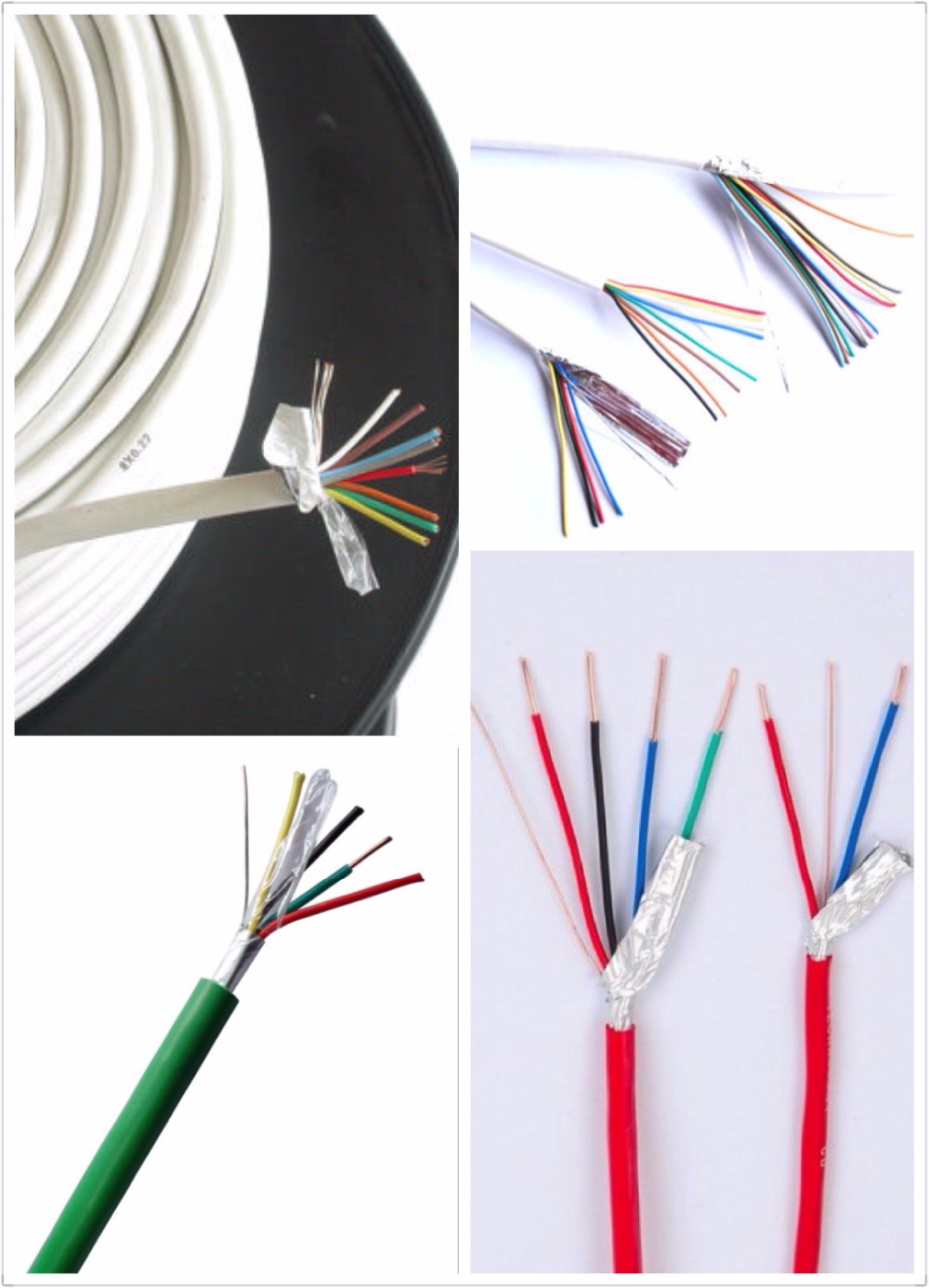 Tinned CCA 18 AWG 2/C Solid FPLR Fire Alarm Cable 1000 Ft Red Copper Conductor Shielding