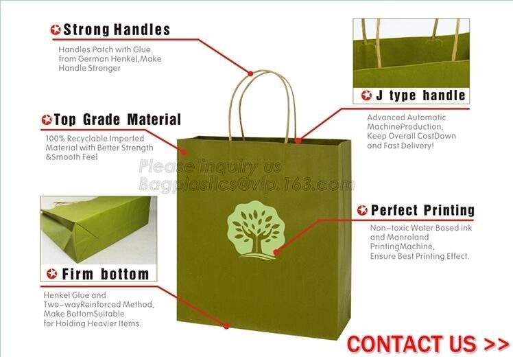 Flat Paper Handle Eco Friendly Retail Packaging Paper Carrier Bag Personalization Logo