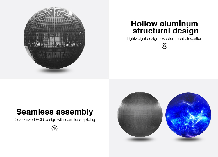 Flexible Dome Spherical Led Display Balls Screen Panel 1M 2M 2.5M 3M For Museum