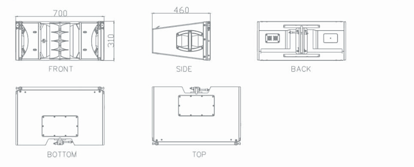 2*10"three way passive line array speaker system LAV8