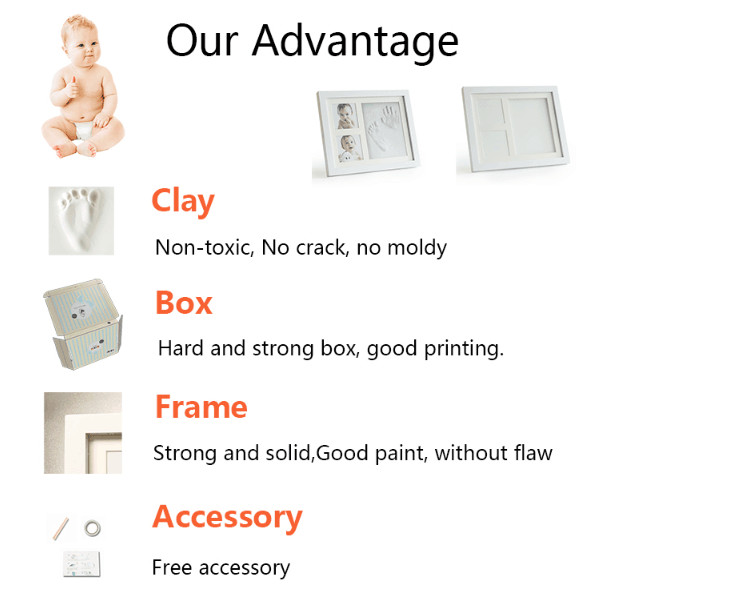 Keepsake Handprint & Footprint Photo Frame Kits Non Toxic Baby Birthday Gifts