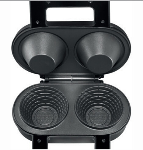 120V/550W Waffle Bowl Maker , Cooks Waffle Maker With 2 Holes