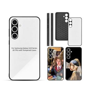 Tempered Glass 2D Sublimation Phone Case For SamSung S24 Plus Ultra Plain Design